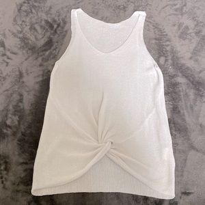 White Knit Tank Top